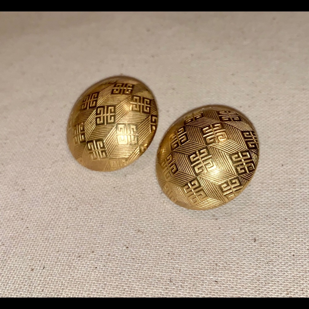 Givenchy gold toned clip earrings